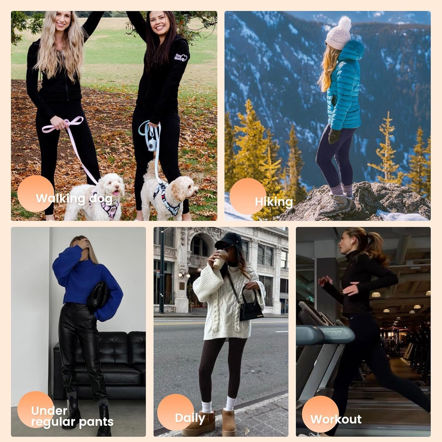 Fleece Lined Leggings for Women - Soft Tummy Control High Waisted Thermal Yoga Pants | Winter Workout & Hiking