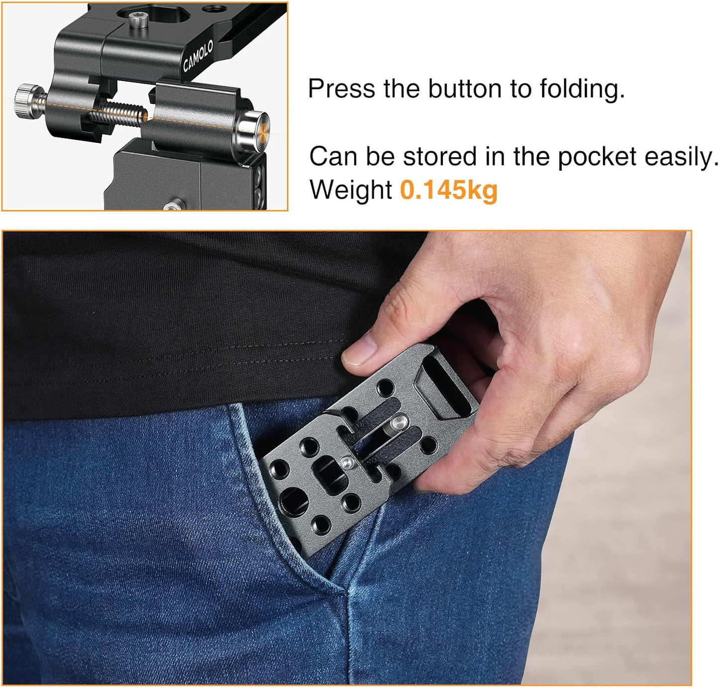 Foldable DSLR Camera L Bracket - Vertical & Horizontal Tripod with Quick Release Plate | Compatible with Canon, Nikon, Sony