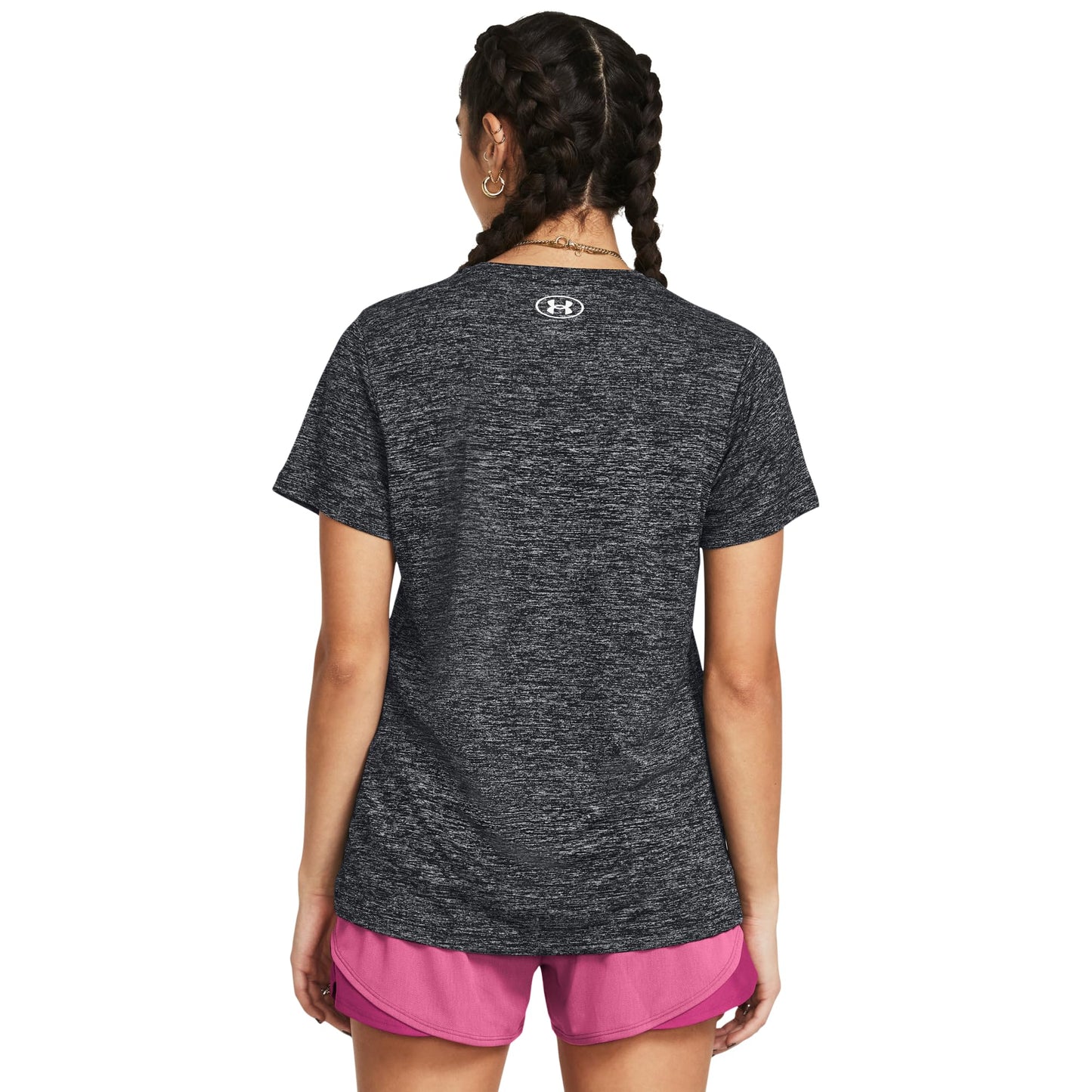 Under Armour Womens Tech Twist Short Sleeve Crew, (001) Black / / White, Large