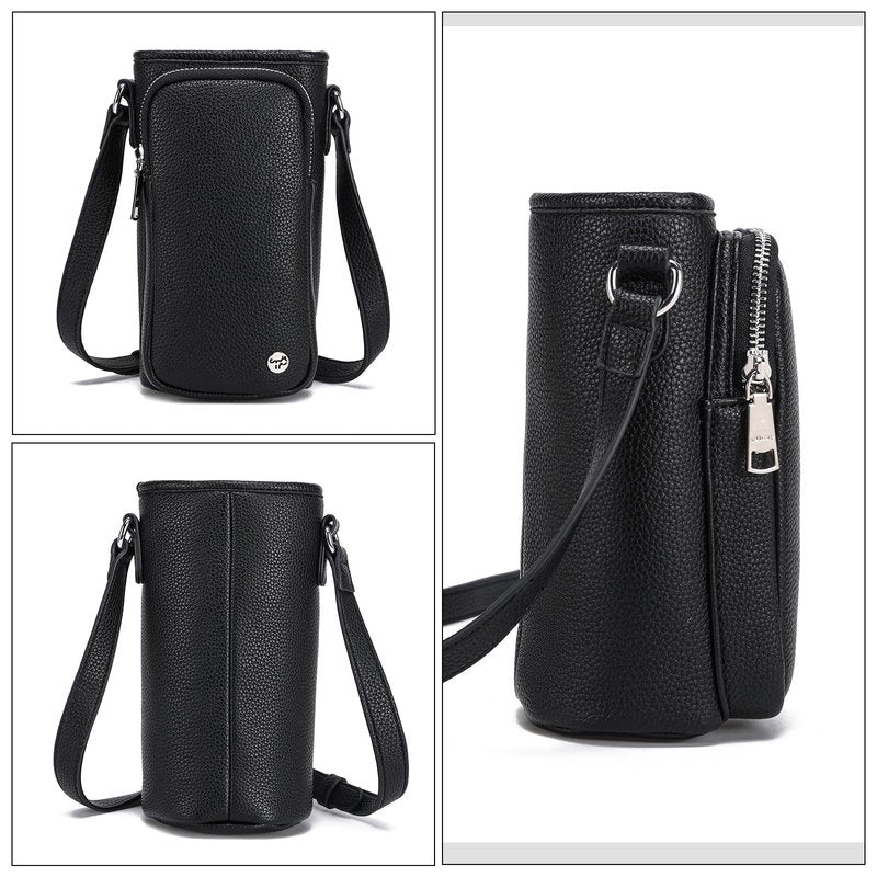 INICAT Leather Water Bottle Holder with Strap Water Bottle Carrier Bag for 32oz Tumbler Insulated(White)