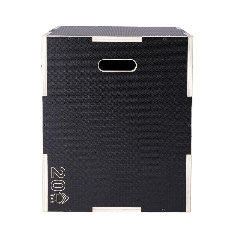VEVOR 3 in 1 Plyometric Jump Box, Easy-to-Assemble Wood Plyo Box for Jumping Trainers, Home Gym Training and Conditioning, 30" x 24" x 20"