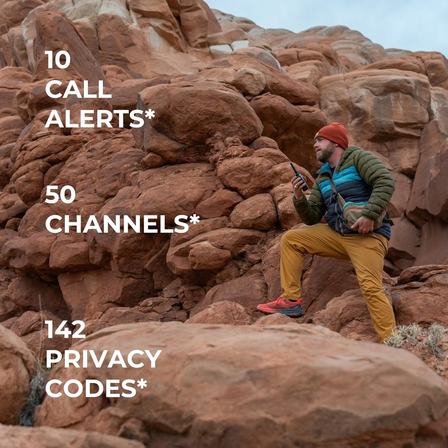 Midland GXT3000 GMRS Two-Way Radio - Long Range, 50 Channels, 142 Privacy Codes | Rechargeable, 2-Pack, Black/Silver