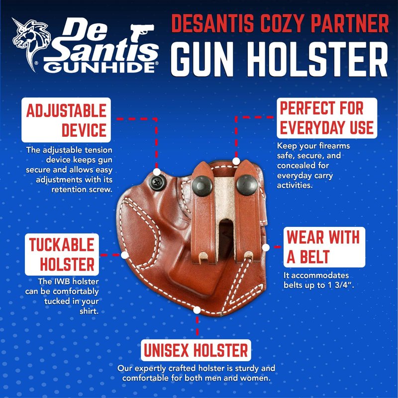 DeSantis Cozy Partner Gun Holster, Fits Springfield Armory HELLCAT, HELLCAT OSP, High-Quality Holster, Precise Molding for Handgun Retention, Tension Device, Split Belt Loop, Right-Hand Draw, Tan