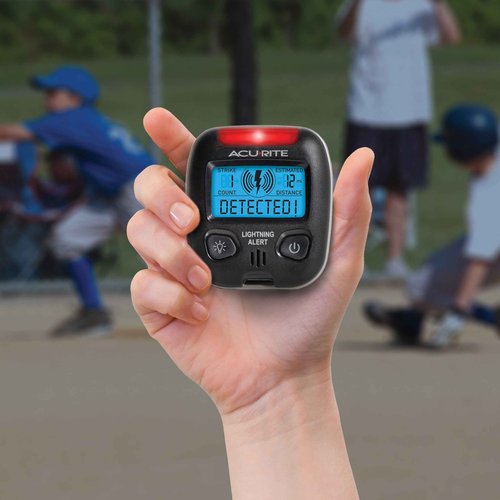 AcuRite 02020 Portable Lightning Detector Black, 2½L x 1W x 2¾H