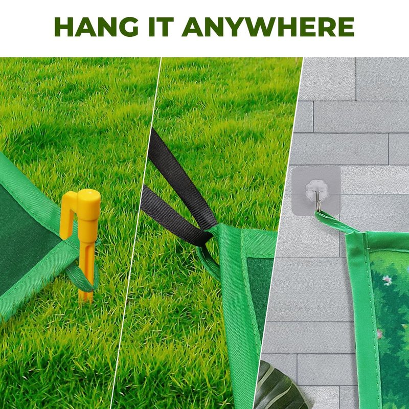 FINCOME Golf Chipping Game Mat Set, Golf Hitting Training Mat Practice Outdoor Indoor for Adults Family, Kids Outdoor Play Equipment, Stick Chip Games for Backyard Office Home (70.1x47.2in)