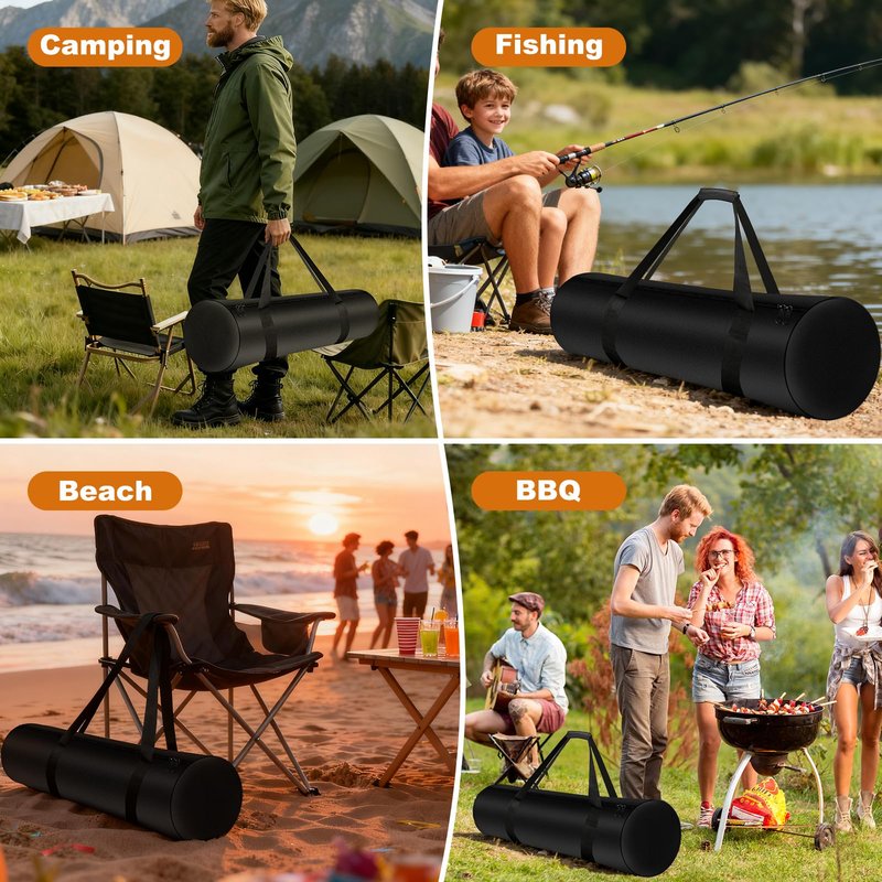 LYHNMW 2 Pack Camping Folding Chair Replacement Bags, 39.4 Inch Portable Camping Chair Bag, 600D Large Carry Bags with Shoulder Strap, Foldable Outdoor Lawn Fishing Chairs, Hammock, Tent (Only Bag)
