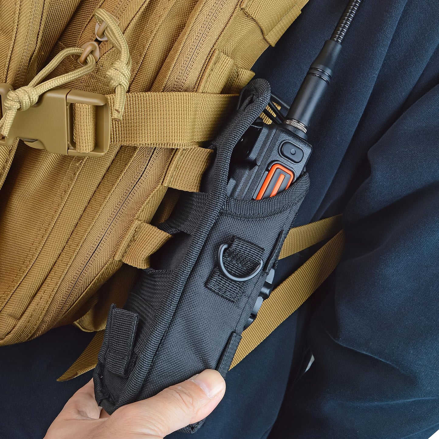 UAYESOK Universal Tactical Molle Radio Holster Holder Case Heavy Duty Pouch Case Bag for Two Ways Walkie Talkies