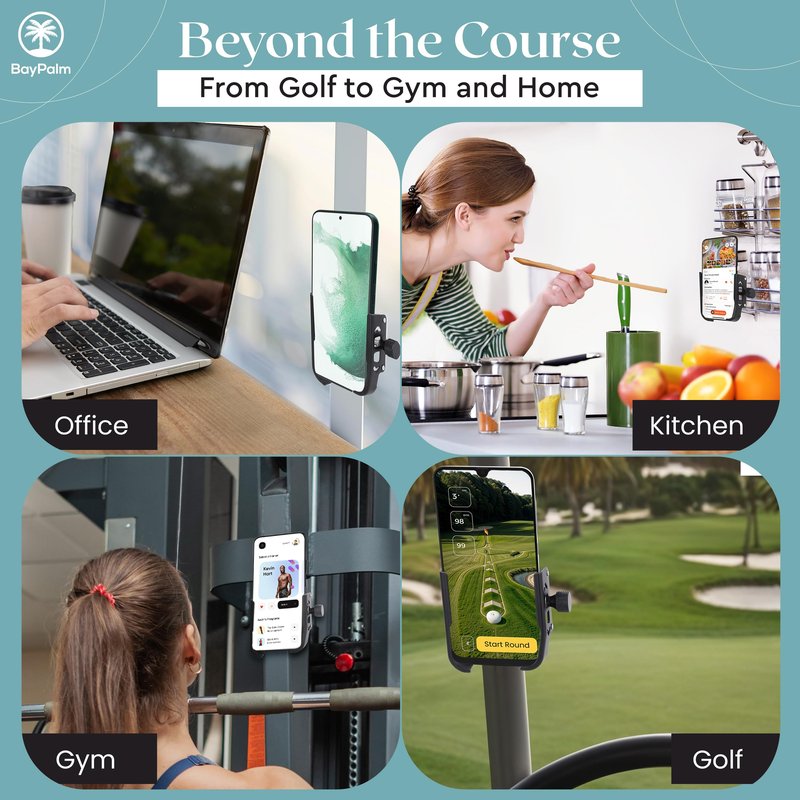 BayPalm - Magnetic Golf Cart Phone Holder - Cell Phone Holder for Golf Cart - iPhone