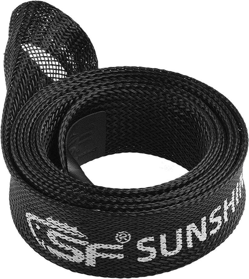 Fishing Casting Rod Socks - Braided Mesh Sleeve Protector for 7.5 FT Rods | Black, 2 Pack