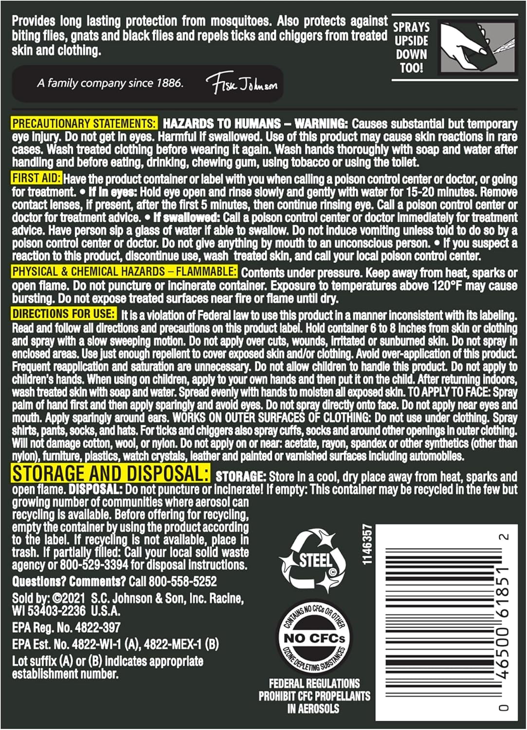 OFF! Deep Woods Insect Repellent Spray - 30% DEET, 6 Oz | Pack of 4 for Mosquito & Tick Protection