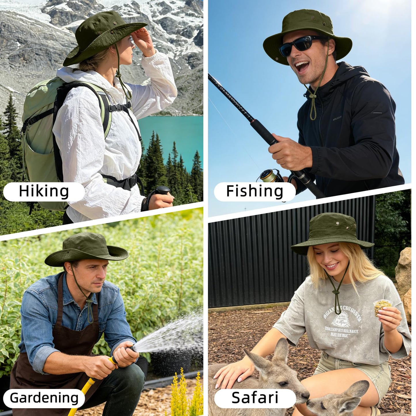 Sun Hats for Men Women Boonie Hat Foldable Fishing Hat UPF 50+ Bucket Hat for Fishing Hiking Garden Safari Beach