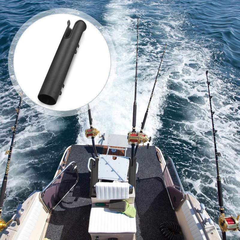 Fishing Rod Holder Bracket - 6 Pcs Portable Wall-Mounted Tool Holder for Boat & Kayak | Black