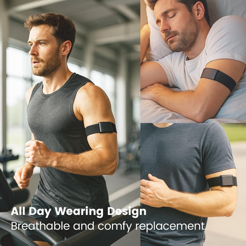MAKCPOIMER Sport Nylon Loop Bicep Band, Adjustable Fitness Armband Compatible with Whoop 5.0/MG One Peak Life(ECG NOT Support) – Not for 4.0