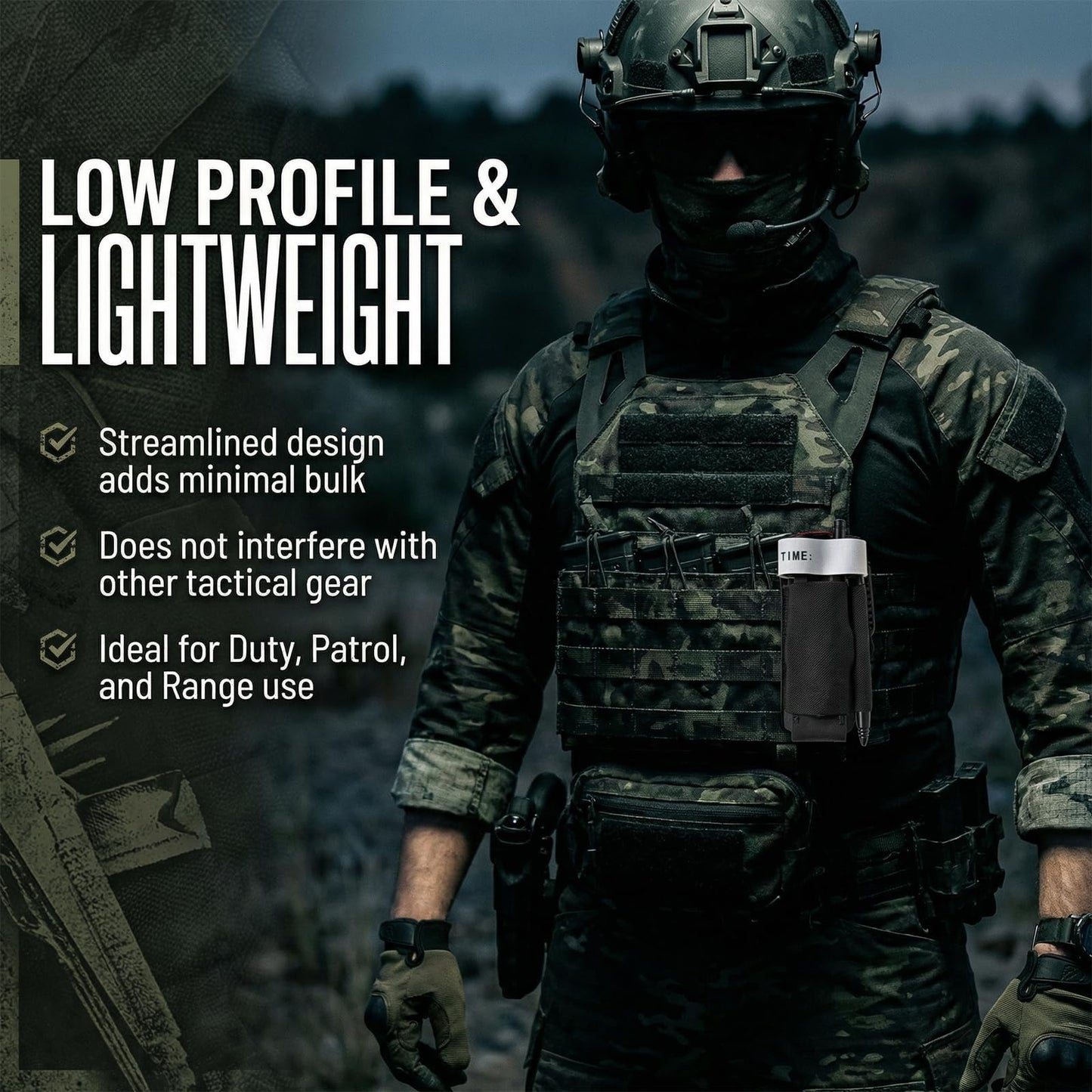 BESWON Tactical Tourniquet Holder with Pen, Elastic Tourniquet Holder TQ Holder with Hook & Loop Tourniquet Holster for Duty Vest Chest Rig Tactical Belt
