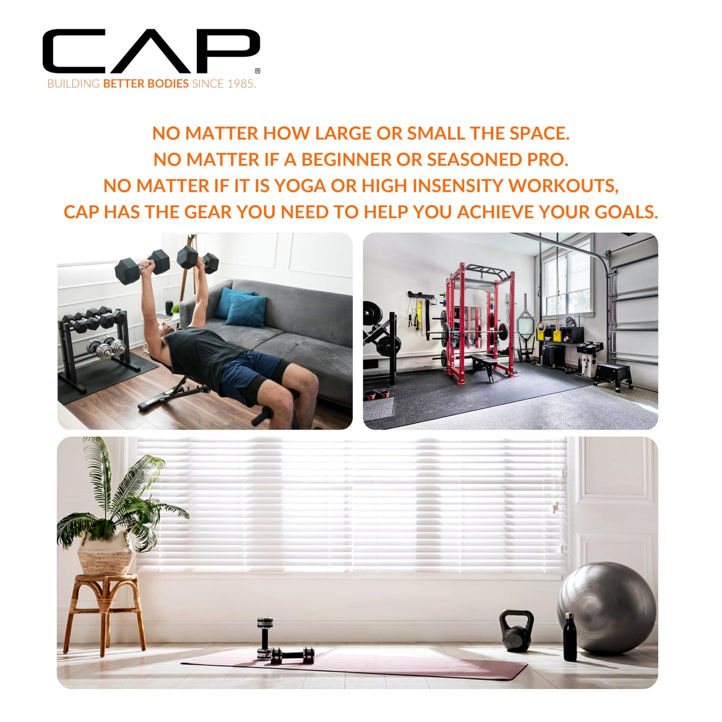 CAP 35 LB Olympic Barbell, 7ft Strength Training Weight Bar, Chrome