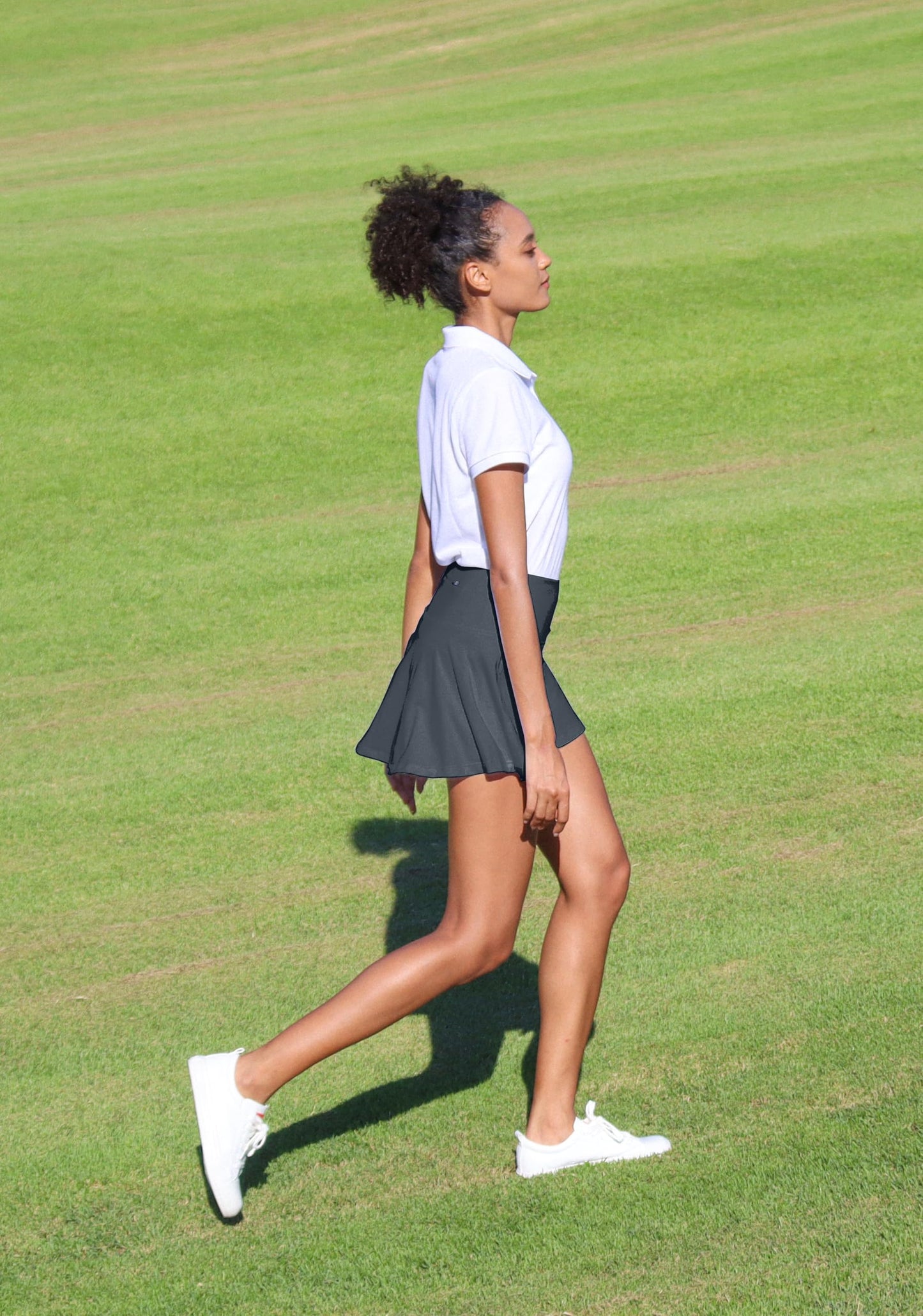 SANTINY Pleated Tennis Skirt for Women with 4 Pockets Women's High Waisted Athletic Golf Skorts Skirts for Running Casual (Dusty Blue_L)