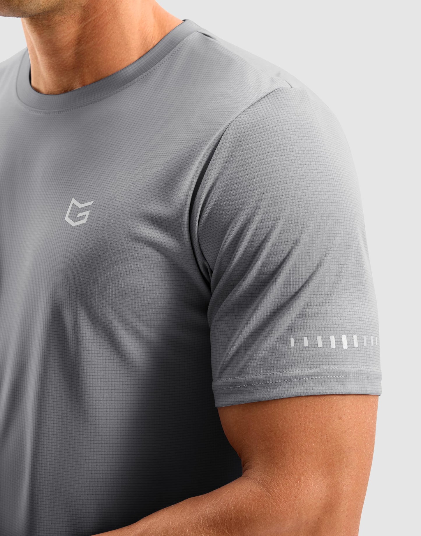 Men's Workout Breathable T-Shirts Dry Fit UPF 50+ Sun Shirts Quick Dry Cooling Tee for Athletic, Running, Hiking (Silver Grey, 2XL)