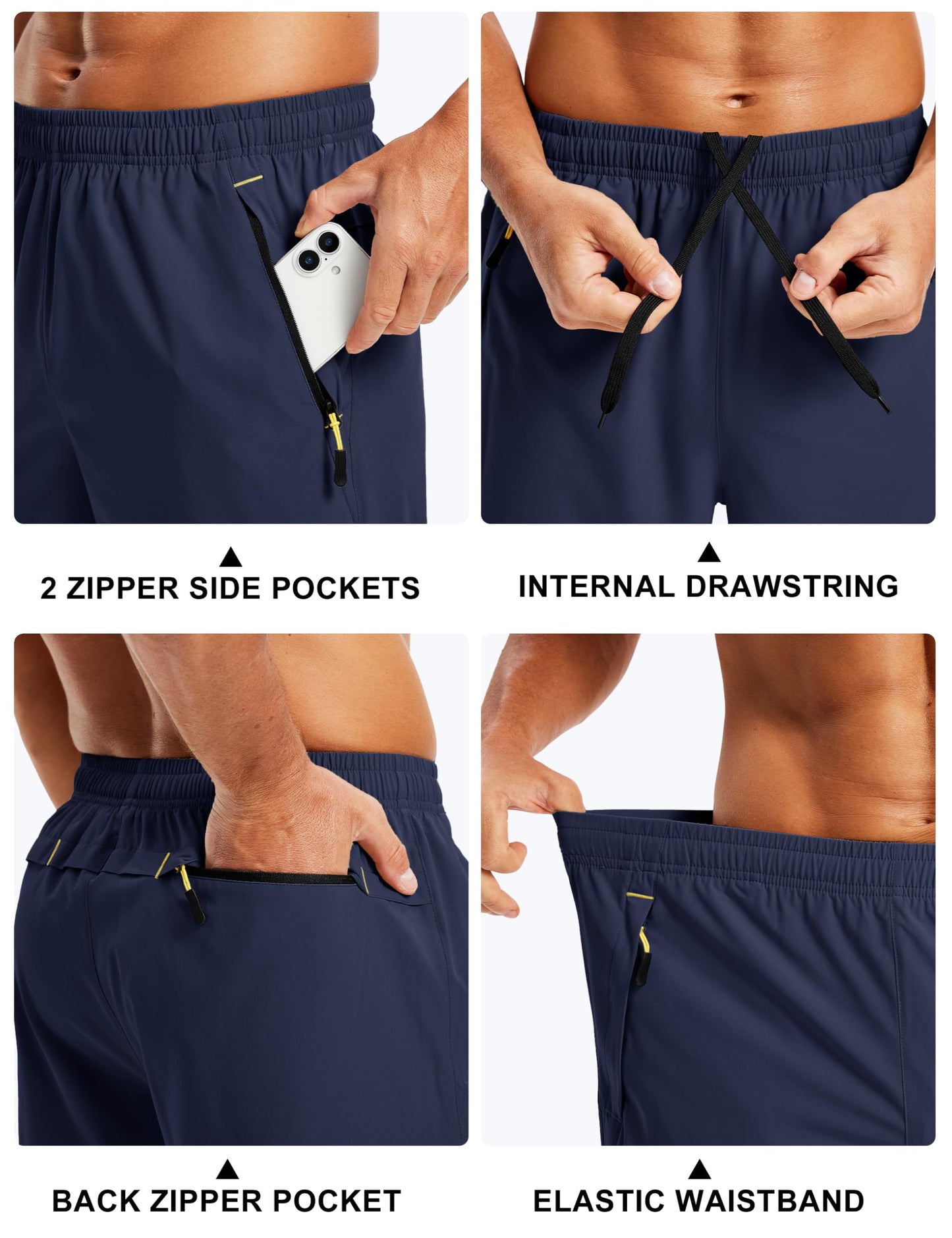 TACVASEN Men 9" Running Shorts Quick Dry Lightweight Athletic Workout Gym