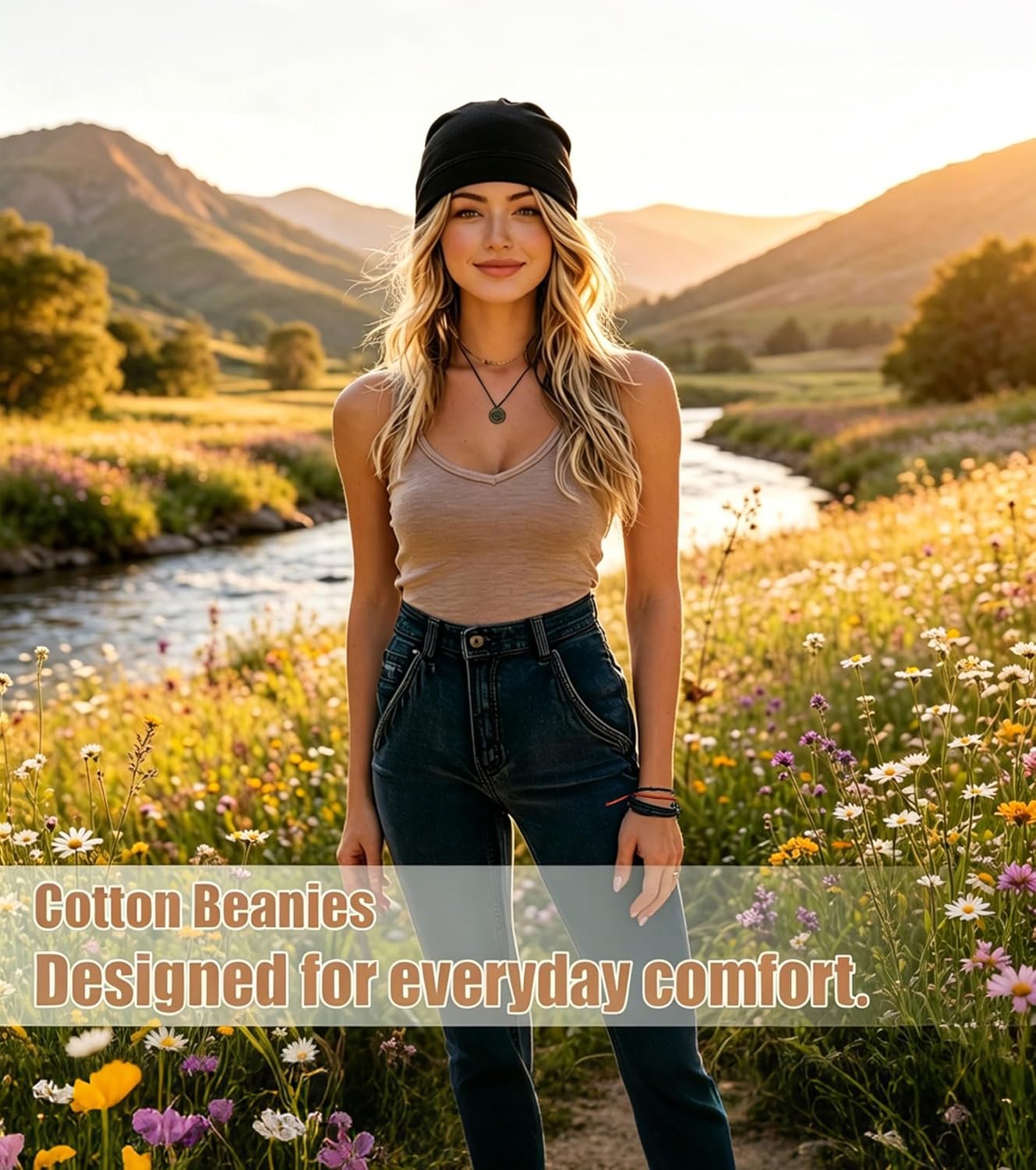Lightweight Cotton Beanie - Breathable Summer Skull Cap for Running, Cycling, Hiking & Fishing