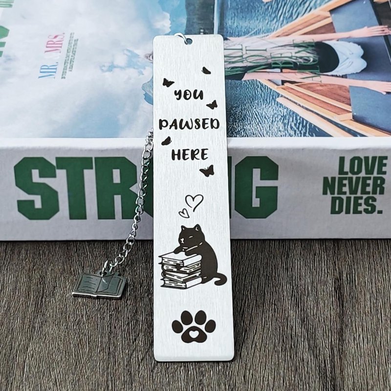 Cat Metal Bookmark - Cute Durable Bookmark for Book Lovers | Perfect Gift for Cat Lovers (Black Cat)
