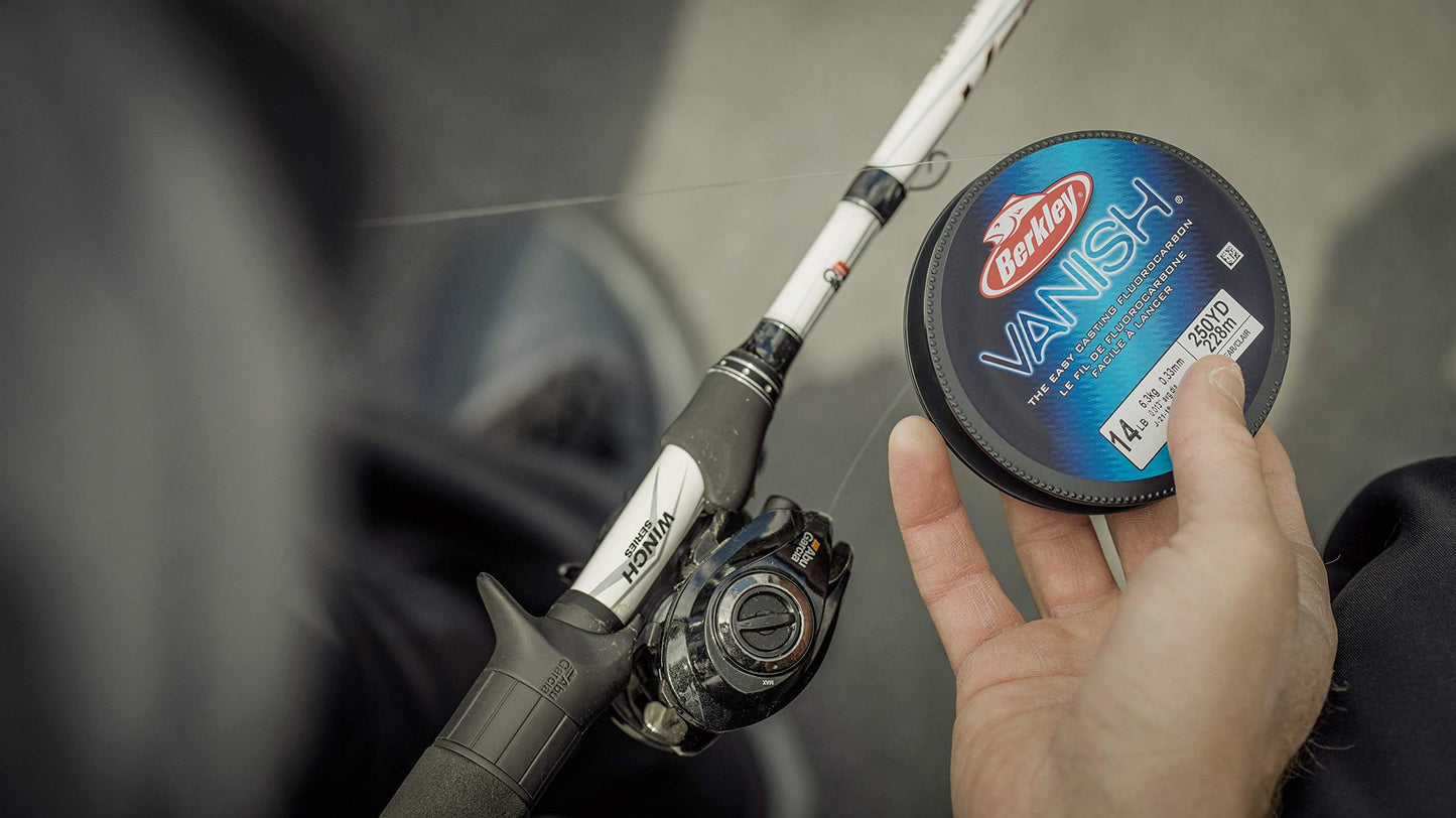 Berkley Vanish®, Clear, 2lb | 0.9kg, 250yd | 228m Fluorocarbon Fishing Line, Suitable for Saltwater and Freshwater Environments