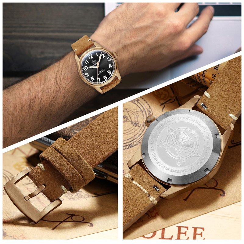 ADDIESDIVE Vintage Suede Watch Strap 20 mm Quick Release Brown Leather Watch Bands Genuine Leather Watch Straps for Men Women Stainless Steel Buckle