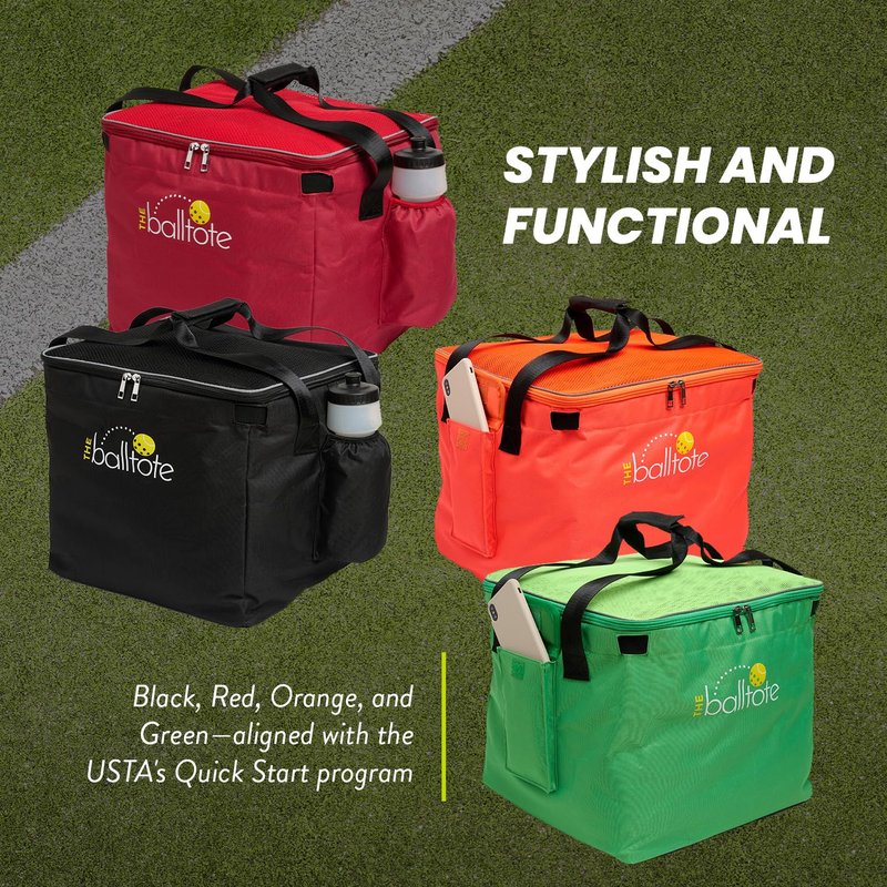 Racket Pets The Ball Tote - Replacement Bag for Tennis and Pickleball Pro Teaching Cart Hopper, Large Tote Bag For 150 Tennis Balls or 100 Pickleballs, Frame Not Included, (Black)