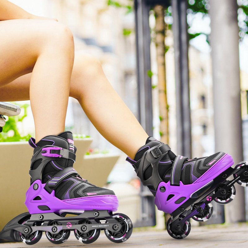Kuxuan Skates Adjustable Inline Skates for Women Men, Kids Roller Skates Ages 4-12 with Light Up Wheels, Teen Skates for Beginner Girl Boy
