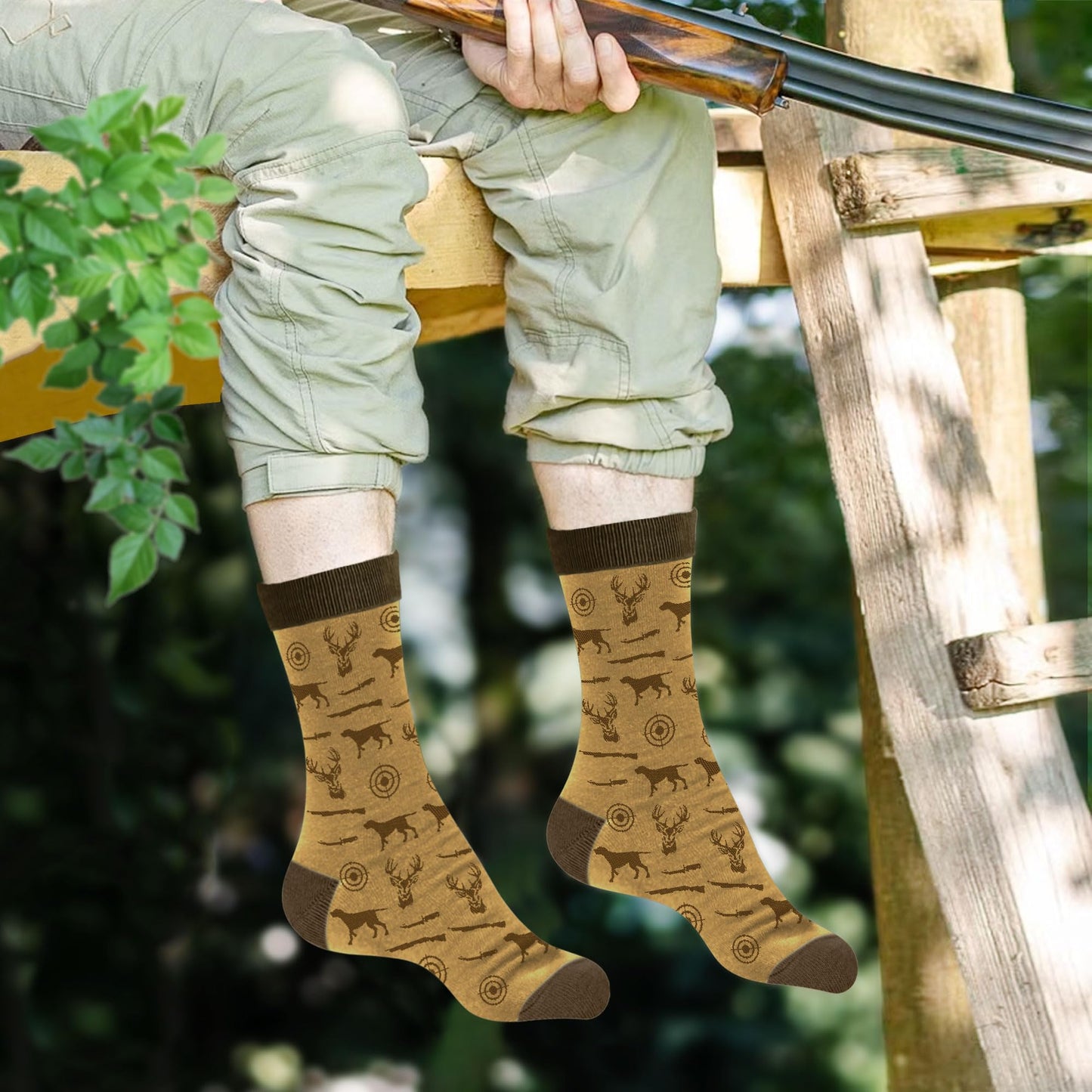 VICRAZY Father's Day Gifts - Unique Hunting Gifts for Men, Christmas Presents for Hunters, Deer & Duck Hunting Gear, Comfortable and Funny Socks, Perfect Stocking Stuffers & Mens Presents