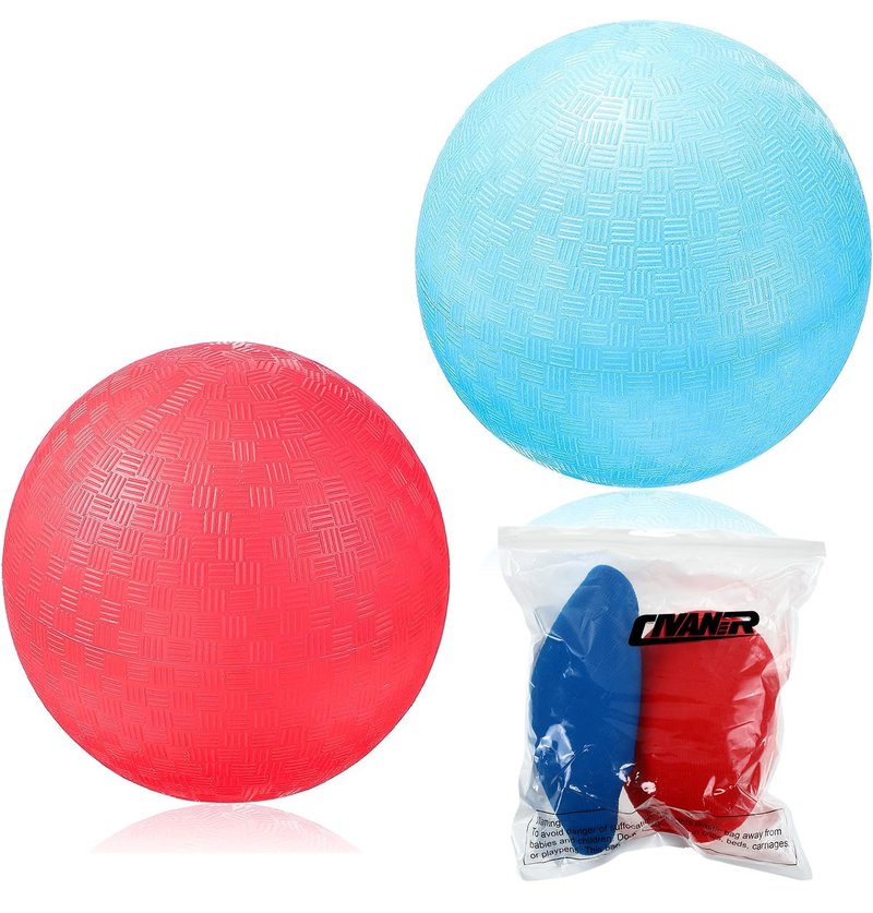 Civaner 2 Pack 5 Inch Dodgeball Balls Red & Blue Playground Dodgeballs Small Playground Ball for Kids Teens Adults PVC Gym Sports Ball for Outdoor Yoga Four Square PE Games Recess Exercise Play