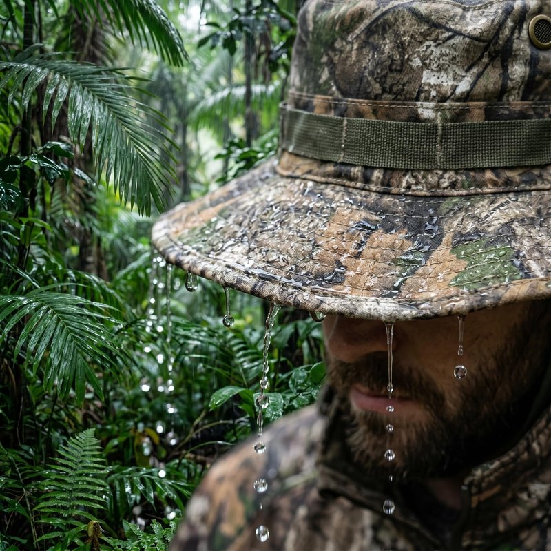 APX Camo Boonie Hat – Men's Camo Bucket Hat | Rain Hat for Men & Women Waterproof | Foldable Wide Brim Fishing Hiking Garden Beach Hat | Adjustable Chin Strap Hunting Hat