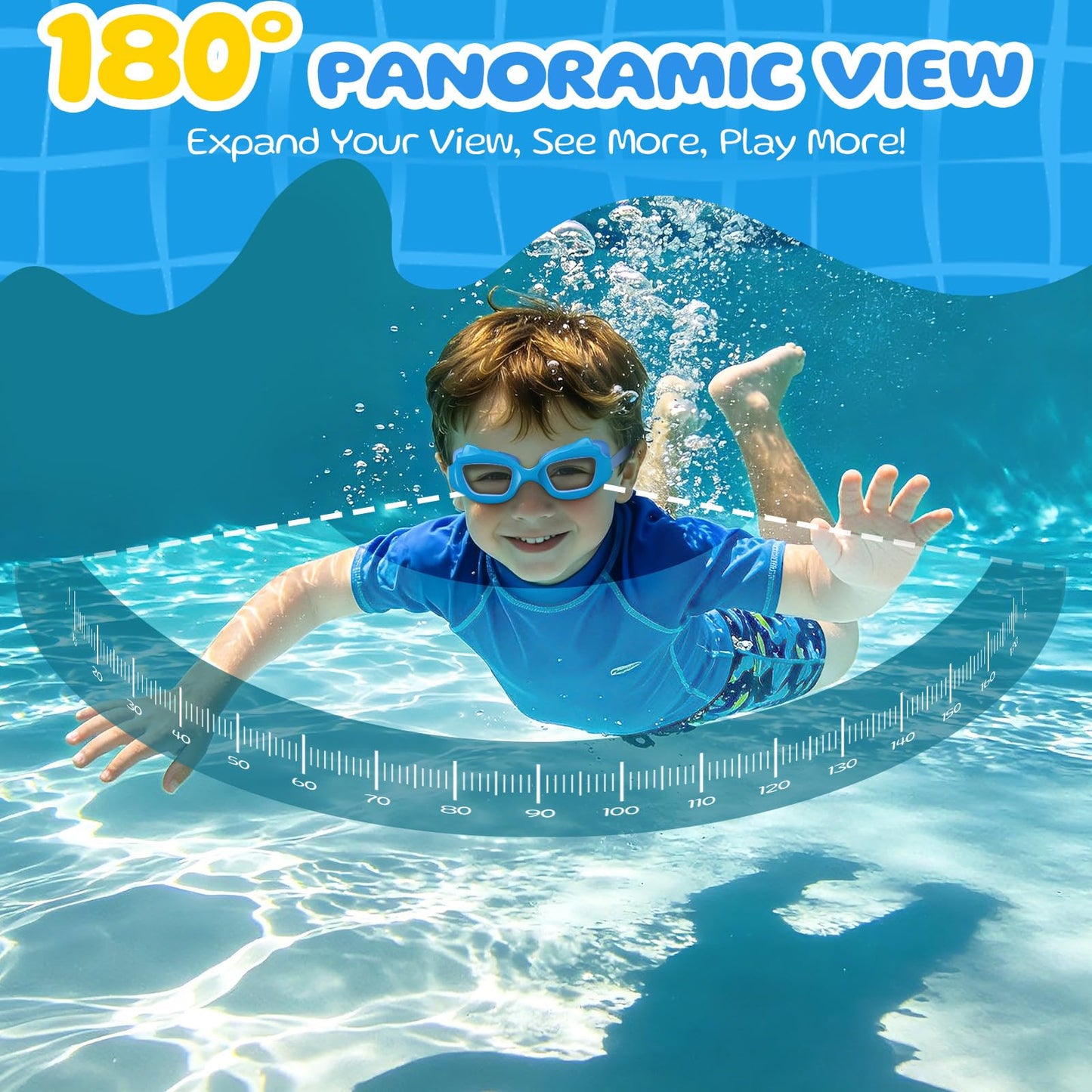 KOMETRA Toddler Swim Goggles 2 Pack, Swimming Goggles for Toddler Boys Girls 3-7, Anti-Fog Anti-UV Leakproof Pool Goggles