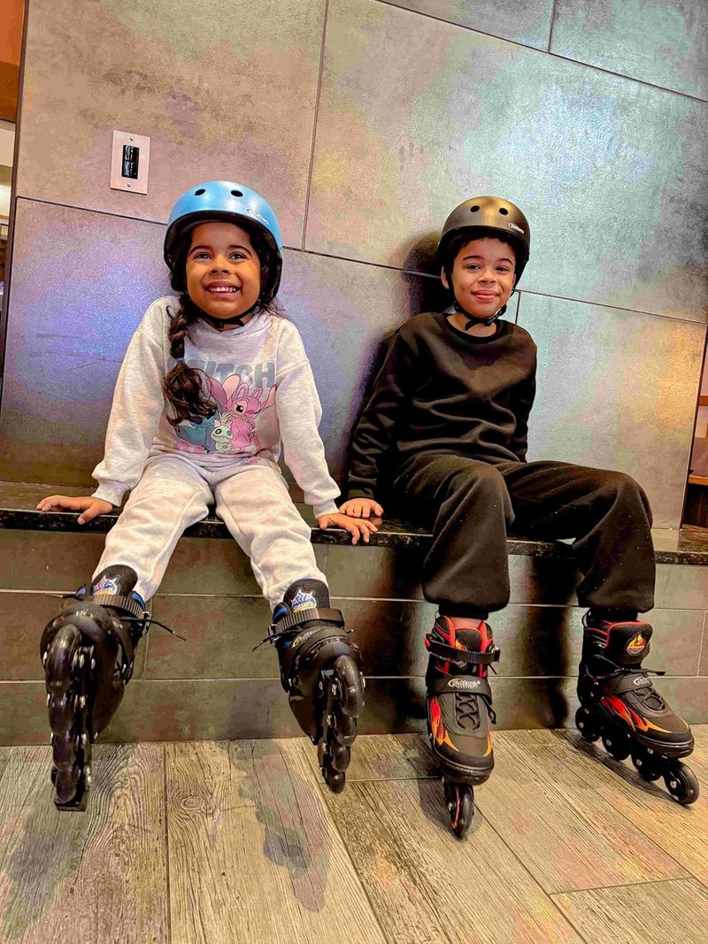 Nattork Adjustable Inline Skates for Kids and Teens, Nezha Inferno Skates Indoor and Outdoor Blades Roller with 8 Light Up Wheels for Boys Girls Youth Aged 6-16, Adult Beginners Flame Style 11 12 13