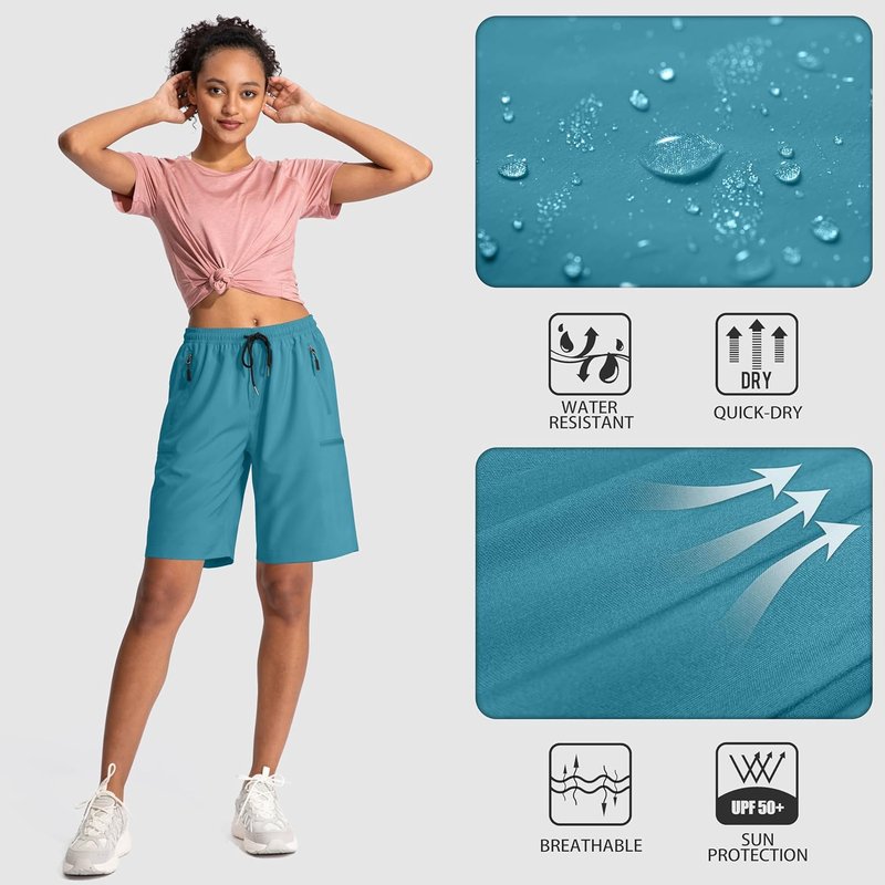 Women's Hiking Cargo Shorts - Quick Dry Lightweight Summer Shorts with Zipper Pockets | Available in 5'', 7'', 9'' Sizes