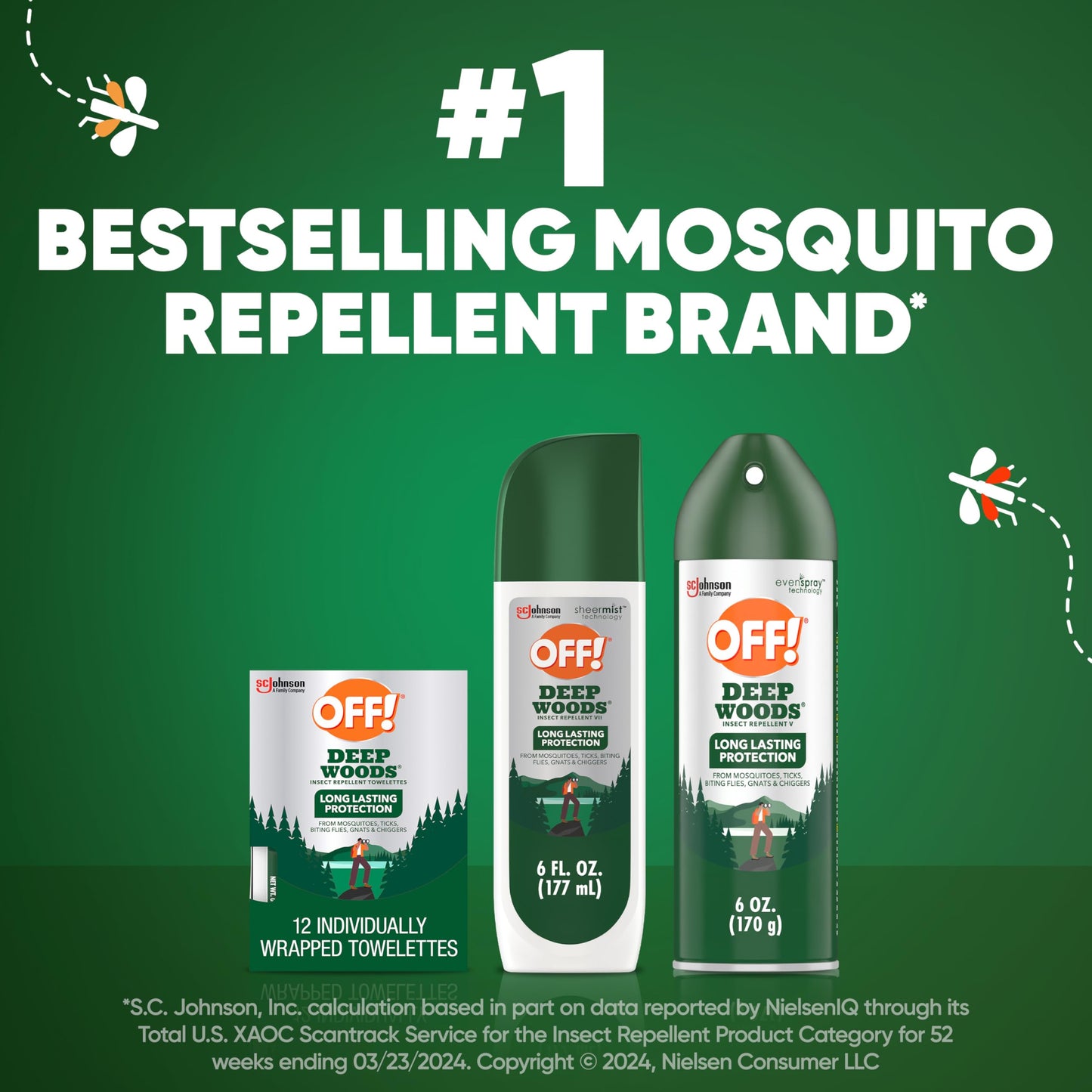 OFF! Deep Woods Insect Repellent VII Spritz, Bug Spray with Long Lasting Protection from Mosquitoes and Ticks, 6 oz