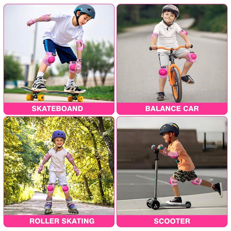 SOHOUR HOME Kids/Youth Knee Pads Elbow Pads Wrist Guards 3 in1Protective Set, for 3-15 Years Child Roller Skates, Cycling, Inline Skating, Skateboard, BMX Bike, Balance Bike, Scooter Riding Sports