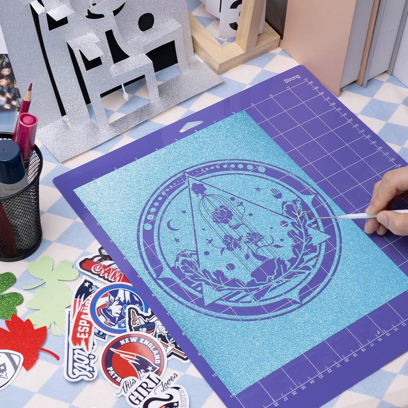 Cutting Mat for Cricut - 4 Pack Strong Replacement Pads | Purple Cut Mats for Maker 3 & Air 2 with Scraper & Pick Needle