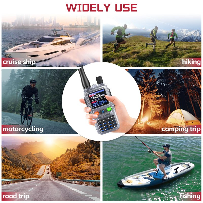 BAOFENG UV5RMINI Two Way Radio NOAA Weather Radio Dual PTT 999CH Survival APP Programming Copy Frequency Ham Radio (Hyaline)
