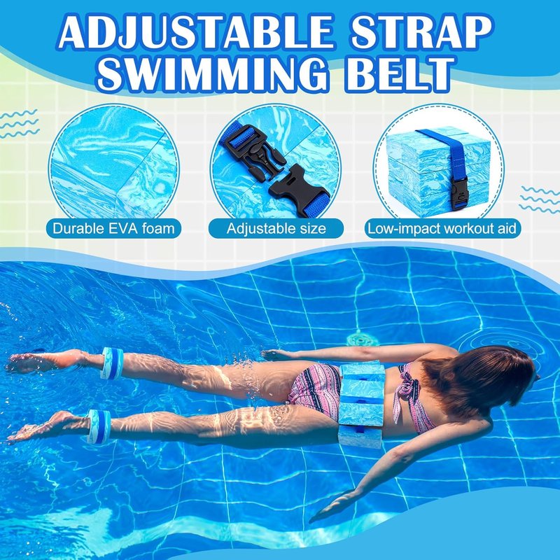 Aquatic Exercise Set - 6 Pcs Water Aerobics Equipment with Large Mesh Bag | Foam Dumbbells & Swim Belt for Weight Loss
