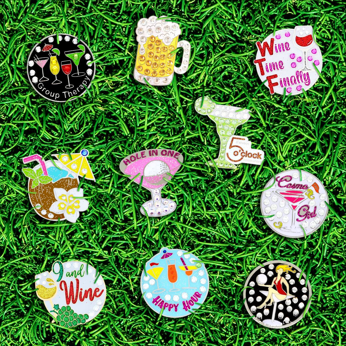 Navika Group Therapy Swarovski Crystal Ball Marker with Hat Clip Black, red, yellow, pink, green
