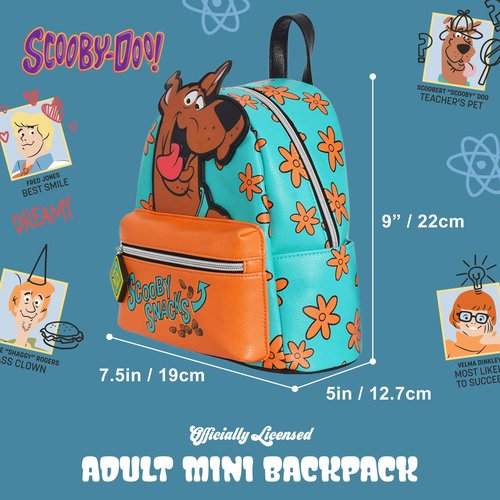 Concept One Scooby Doo Mini Backpack, Scooby Snacks Small Travel Bag for Men and Women, Multi, 9 Inch