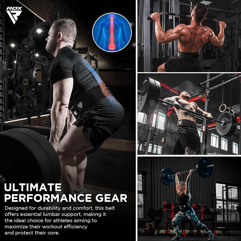 RDX Weight Lifting Belt - 4” Auto Lock Adjustable Gym Belt for Olympic Training | Supports Men & Women for Powerlifting, Bodybuilding, Deadlifts