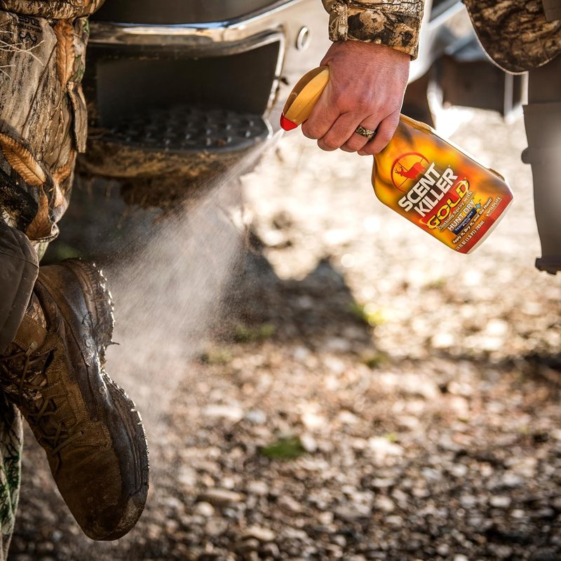 Scent Killer Gold Spray | Hunting Odor Eliminator with Hunt Dry Technology - Maximum Performance for Deer & Elk (Gallon Combo)
