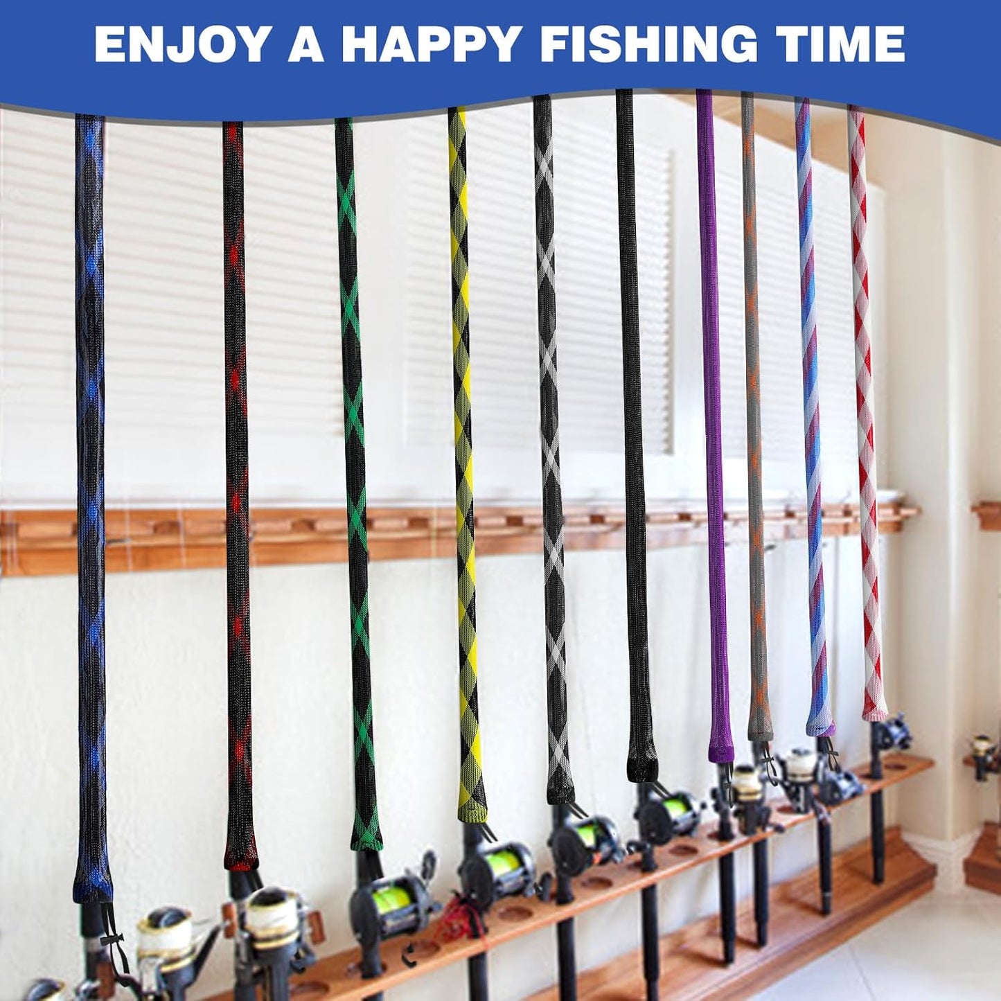 Fishing Rod Sleeve - Braided Mesh Fishing Rod Cover for Casting, Sea & Fly Rods | Durable Protection