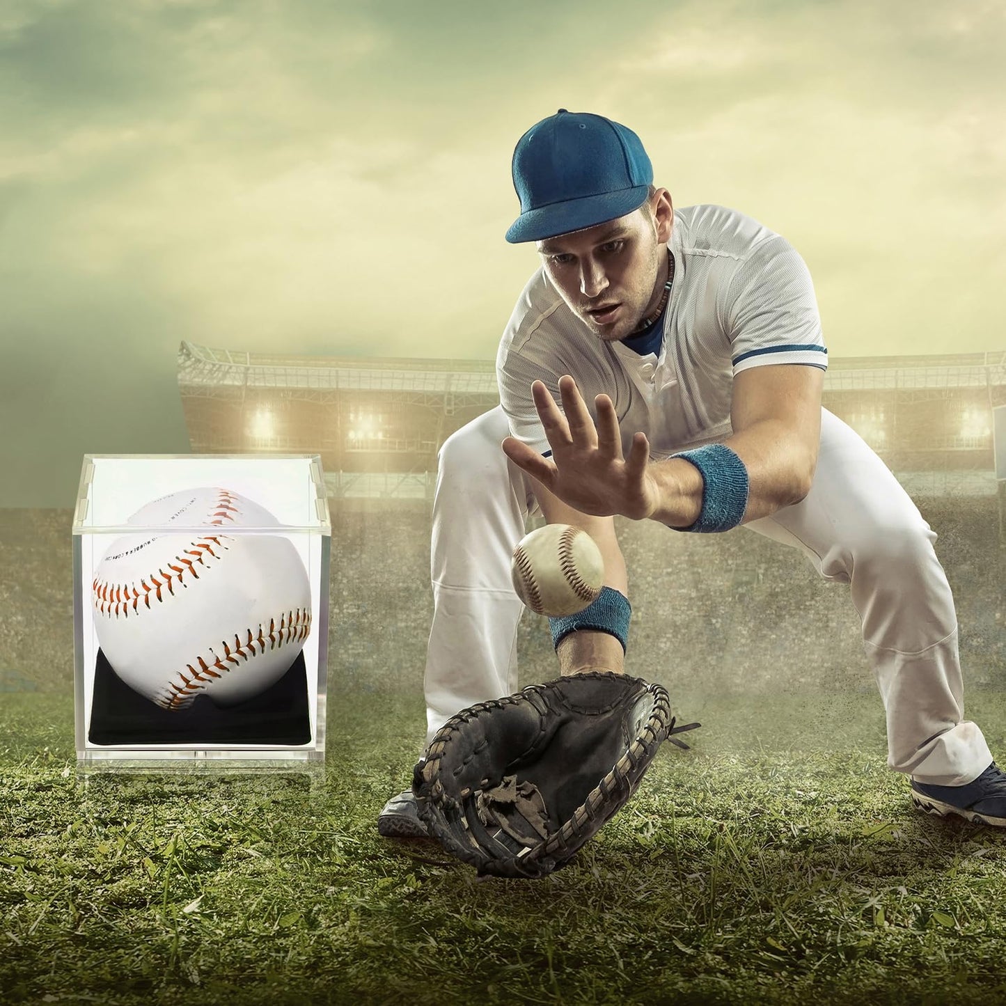 Kigley 18 Pack Baseball Display Cases Bulk, UV Protected Acrylic Boxes with Protective Foam Inserts, Clear Baseball Display Cases for Official Size Memorabilia Balls