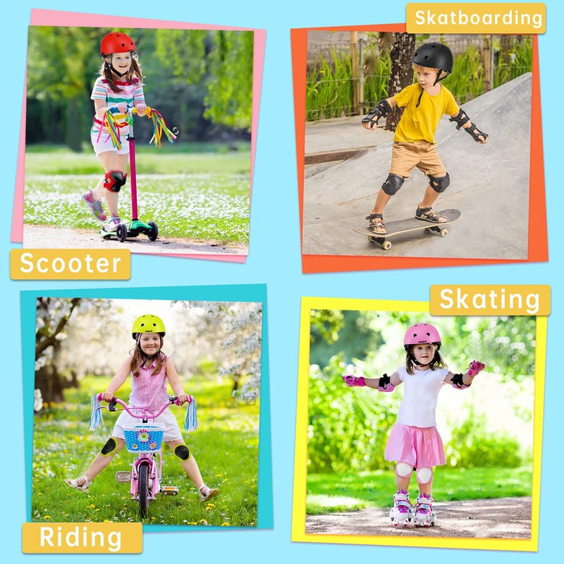 Kids Bike Helmet for Kids 3-5/5-8/8-14 Adjustable Toddler Helmets 2-4 Years with Knee Pads for Kids GirlsBoys Youth Skateboard Bicycle Helmet for Scooter Roller Skating Balance Bike