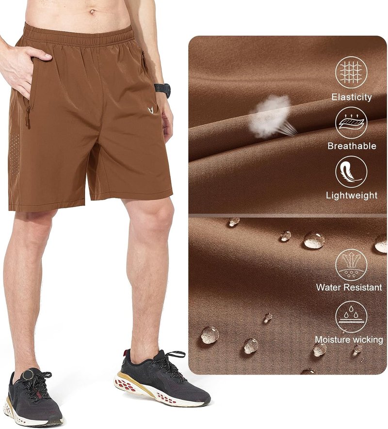 Men's Athletic Running Shorts - Quick Dry Lightweight Gym Workout Shorts | 5"/7"/9" Sizes