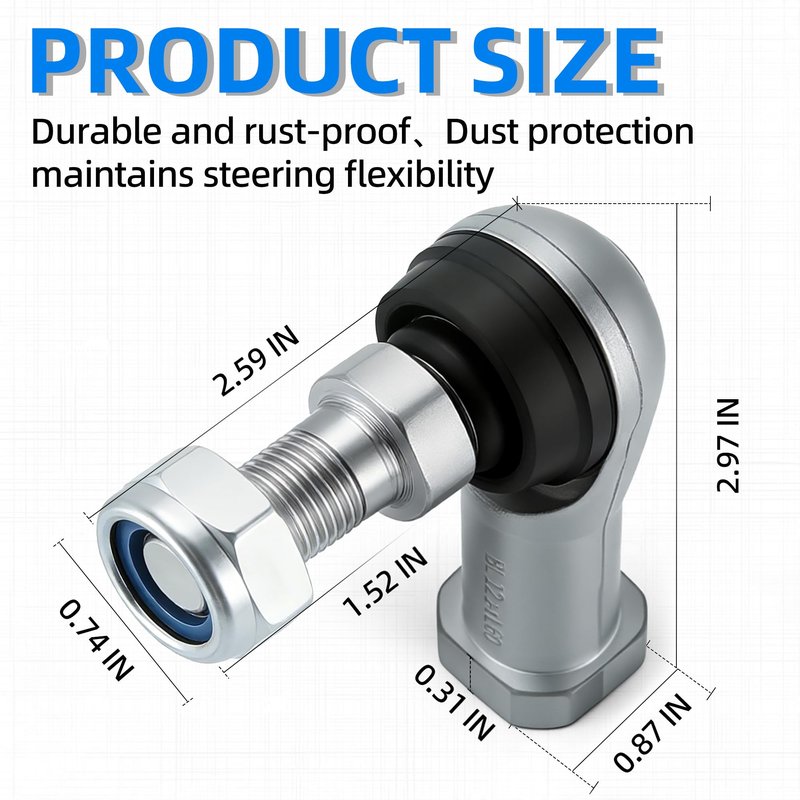 Mixopoly 2 Pack Golf Cart Ball Joint Outer Tie Rod End for Yamaha G22, G27, G29 Drive Gas and Electric Golf Cart 2003-Up, Replaces OEM JU0-F3841-00 JU0-23841-00