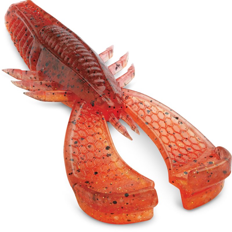 CrushCity Cleanup Craw Soft Plastic Crawfish Bait, Flipping & Punching Jig Trailer with Realistic Claw Action for Bass, 3-1/2", Red Craw