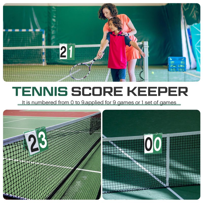 Sonwyoung 1 Pack Over Net Tennis Score Keeper Flip Scoreboards Portable for Volleyball Basketball Coaching Tennis Outdoor (Numbers 0-9,Green)